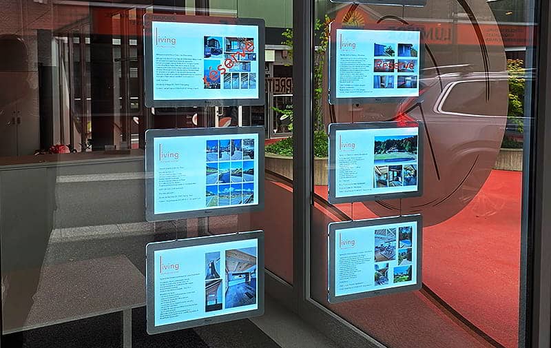panneau vitrine lumineux